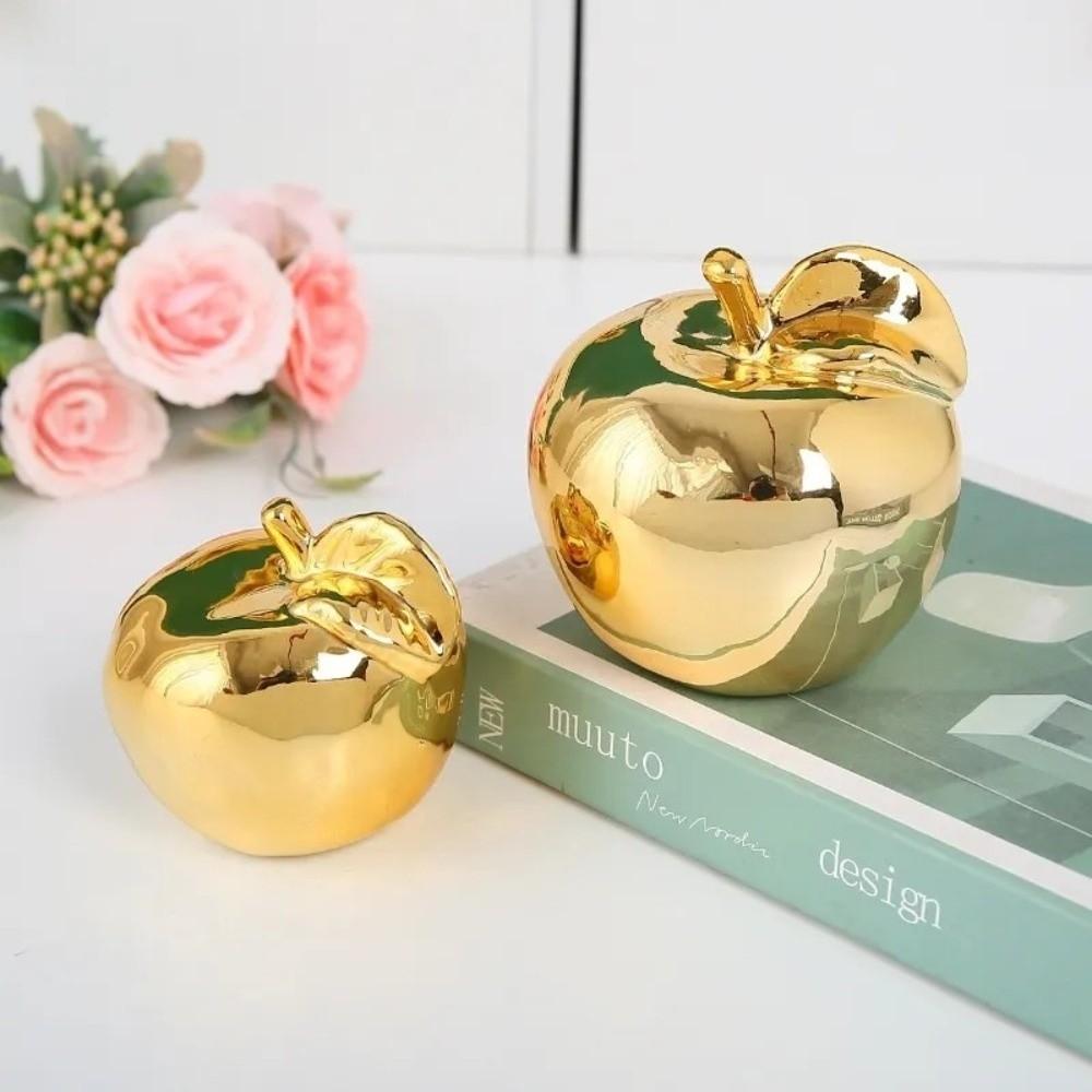 3 Sizes Ceramic Apple Figurines European Style Fruit Decoration Ornaments  Home Office