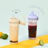 Tritan Straw Cup Large Hole Suction Bubble Tea Cup Portable Magnetic Handle Boba Straw Water Cup