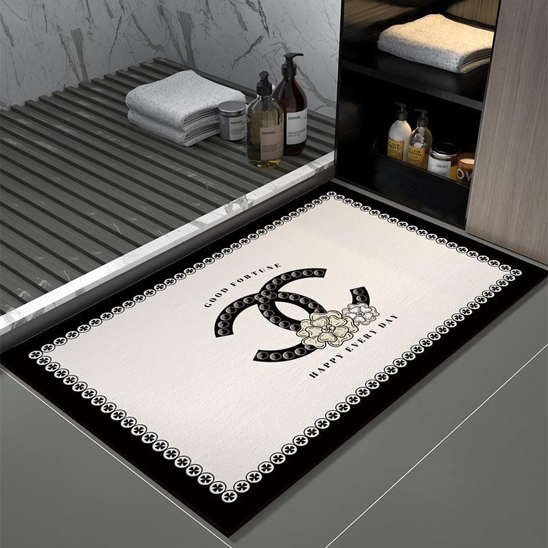 

INS Style Diatomaceous Earth Bath Mat - Absorbent Bathroom Floor Mat for Shower and Doorway 40*60cm (Thickened Crystal Velvet)