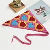Crochet Anti-uv Bandana Knitted Hair Kerchief Tie Back for Head Wrap Color Matching for Triangle Turban for Girls Photo