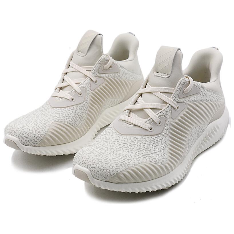 Adidas AlphaBounce Slip Resistant Abrasion Resistant Running Shoes Women's Ecru DA9568