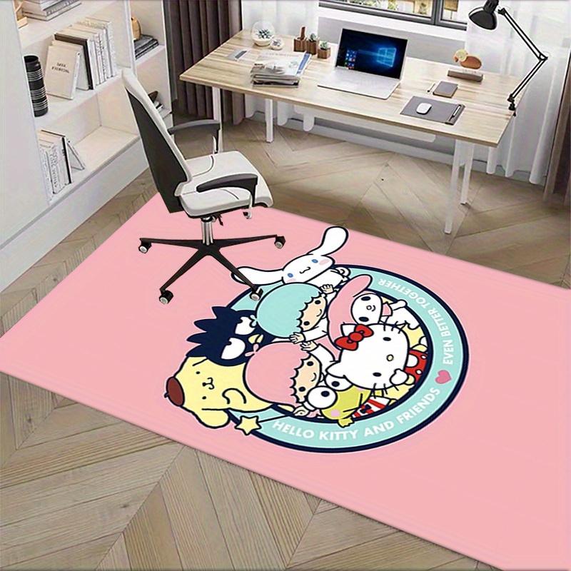 Office Rug Hello Kitty, Friends Anti-Slip Rug, Machine Washable for Living Room, Bedroom, Office, Multiple Sizes, Bedroom Mat, Decorative Mat, Durable