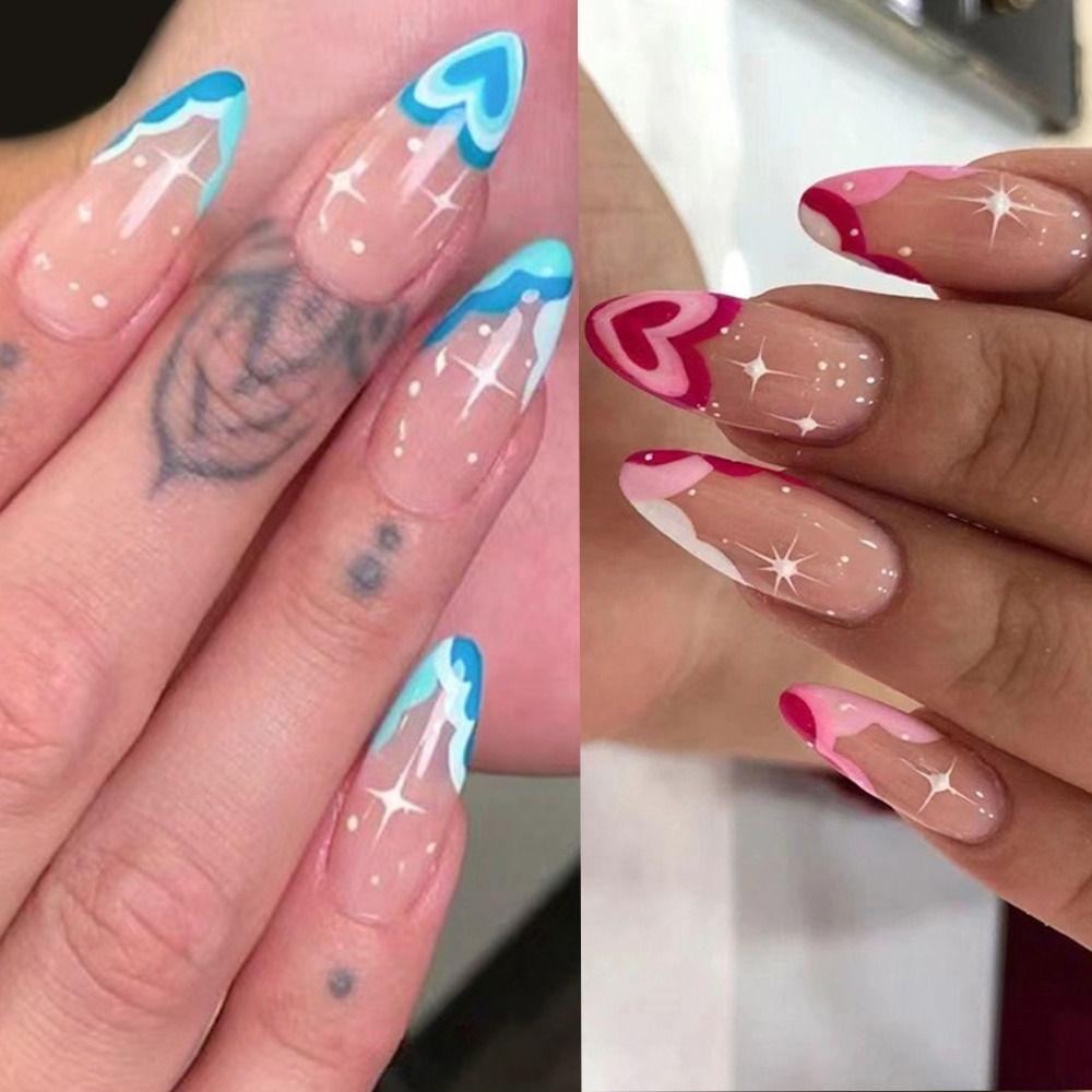 

French Fake Nials Summer Love Nail Tips Manicure Press on Nails Women