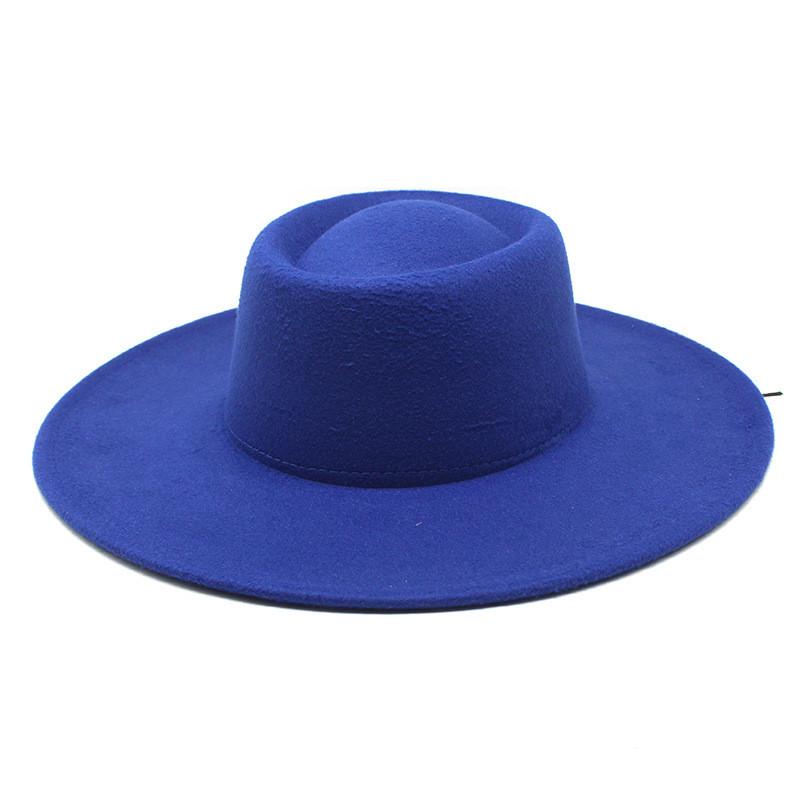 Woolen Fedora Hat Unisex With Large Brim And Satin Texture For Spring And Fall Wear