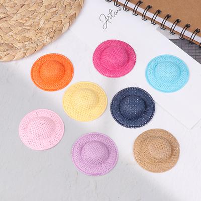 Chapeau de paille tissé à la main pour maison de poupée, Mini chapeau coloré, accessoires de décoration pour enfants, jouets de simulation, 5 pièces