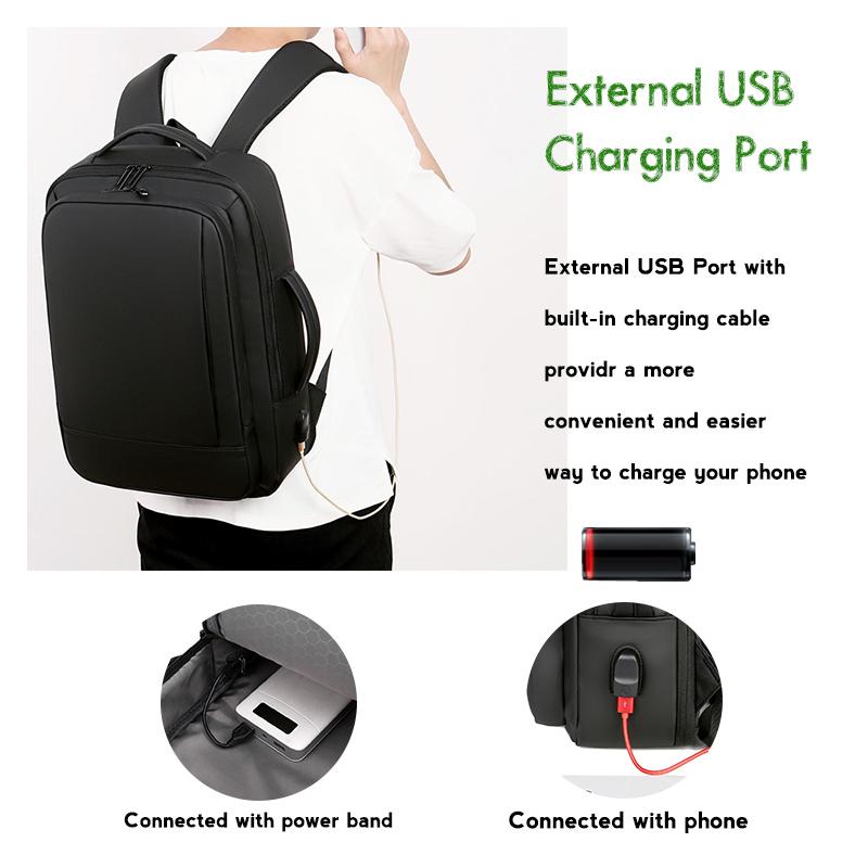1Pcs Expandable Travel Backpack, Business Casual Men's Backpack,with USB Charging,waterproof Fabric,suitable for Daily Commuting