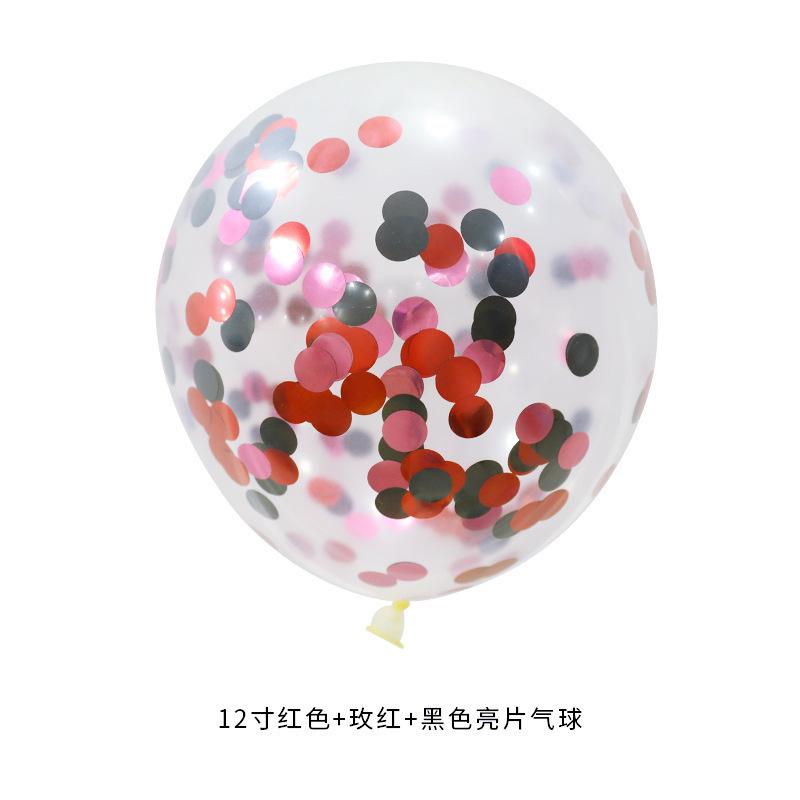 12 Inch Round Sequined Transparent Latex Balloon Birthday Wedding Opening Event Shopping Mall Decoration Party Decoration Supplies