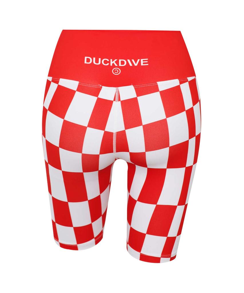 Deogdaibeu Checkerboard Graphic Biker Shorts Red