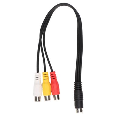 S-Video 4pinový samec na 3RCA samice kabel Dvojité stínění Červený Žlutý Bílý Video adaptér kabel 1,0 stopy