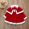 (Kung Pao Chicken)Toddler Kids Baby Girls Christmas Clothes Costume Party Dresses+Shawl+Hat Outfit