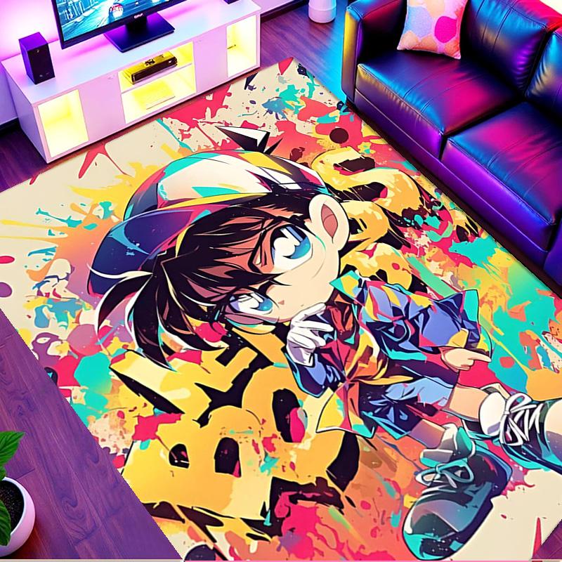 Detective Conan Print Rug, Washable Floor Carpet, For Entryway Dorm Laundry Room Office Study, Home Decor Birthday Christmas Gift