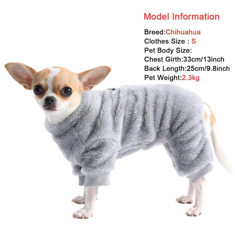 Windproof Winter Flannel Jumpsuit Jacket Coat for Small Dogs Puppy Chihuahua Bulldog Outfit with D Ring Pet Dog