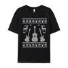 Ugly Christmas Guitar Silhouette Reindeer Snowflakes T-Shirts Great Tee Shirt Men Awesome Tees Cotton Tops T Shirt Camisas