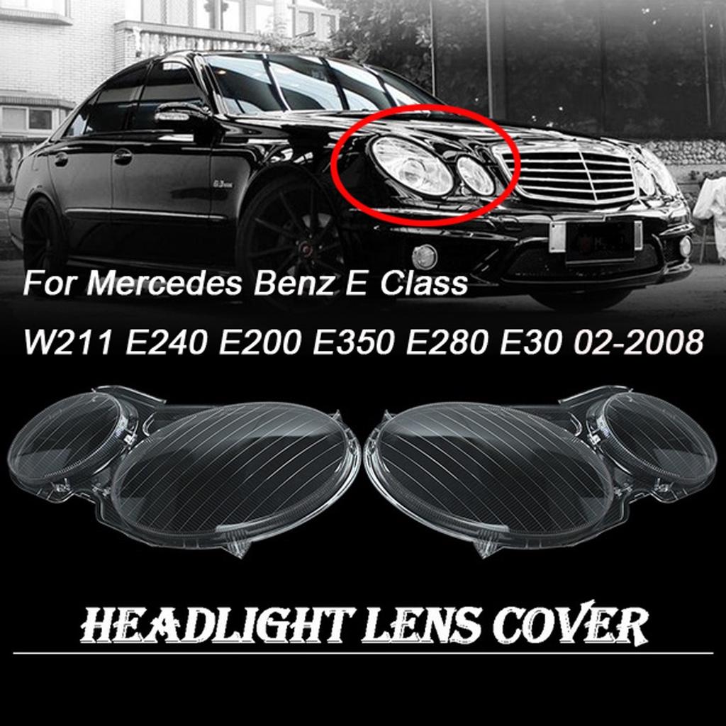 Buy 1/2PCS Headlight Fog Light Cover Lenses Cover For Mercedes Benz E