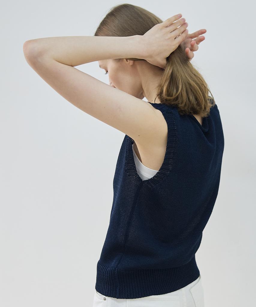 Nutopeu Weave Sleeveless Knit_Navy