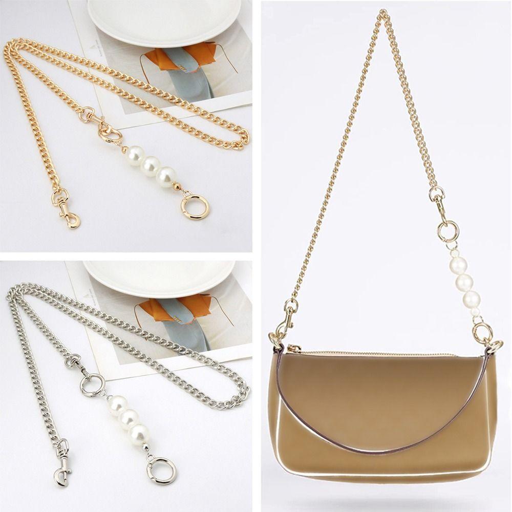 Bag Chain Replacement Handles Handbag Hardware Bag Extender Chain Pearl Bead Women Bag Straps