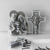 Handmade Aroma Candle Plaster Resin Sculpture Ornament Mold Home Decor Crafts Making DIY Jesus Cross Portrait Silicone Mold