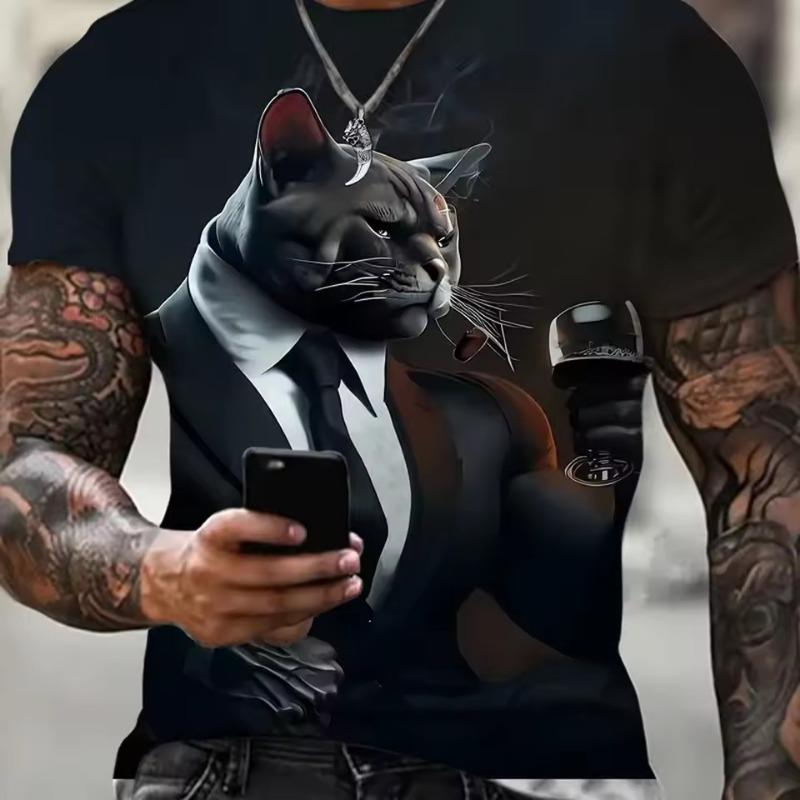 

Забавная мужская футболка с 3d принтом в виде курицы, футболки с короткими рукавами и рисунком собаки, уличная одежда большого размера, летние повседневные мужские топы 6XL