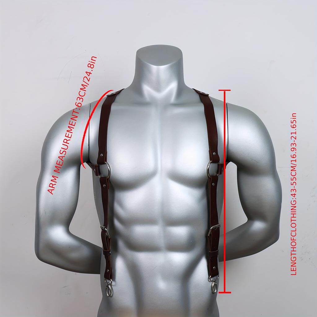 Stylish Men's Suspenders, Premium Leather, Comfortable Fit, Versatile Accessory for Trousers, Jeans, and Formal Pants