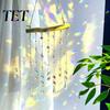 Glittering Window Pendant Crystal Wind Chime Pendant, Sun Catchers with Long Outdoor Courtyard Accessory Tassel, Sophisticated Hanging Ornament
