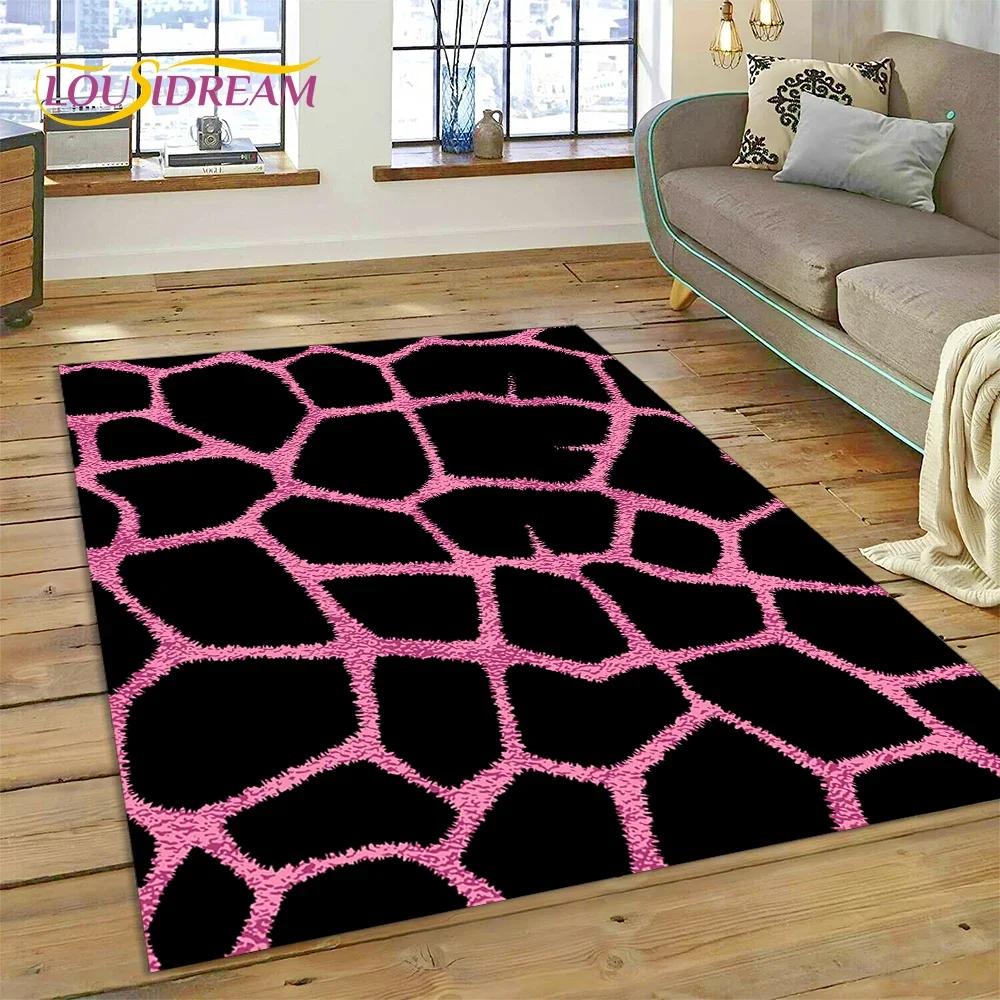 Tappeto a Strisce Colorate Zebra Leopardo Tigre per Camera da Letto Soggiorno Casa Decorazione Divano, Tappetino Grande per Giochi Bambini