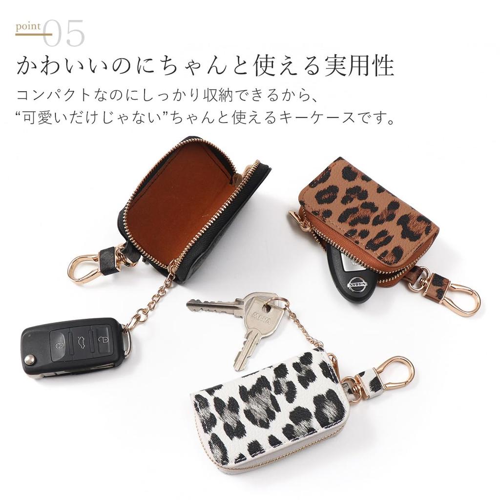 Key Leopard Pink [Blanc Pomme] Case, Print, Women's, Compact, Stylish, Cute, bp-2022