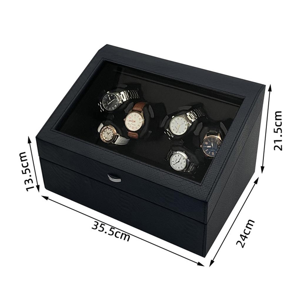 PU Watch Winder for automatic watches automatic winder 6+6 watches Watch Winders Box for Storage position watch Box