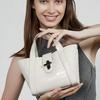 Women's Genuine Leather Alligator Pattern Handbag Niche Design Small Vegetable Basket Tote Commuter Crossbody Bag