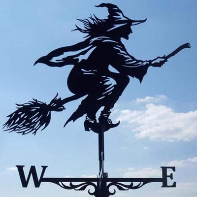 Outdoor Yard Scene Stake Witch Windmill Weathervane Dicalcium Phosphate Indicator Iron Garden Pavilion Scene Stake