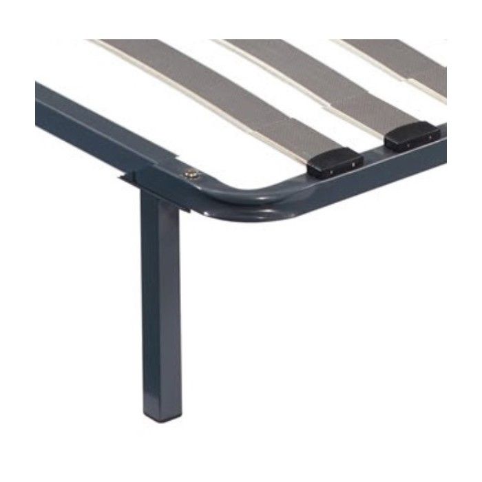 Marion - Black Bed Base Reinforced Slatted Frame and Adjustable Support Feet 80x200 X 29 Cm In Metal - Easy Assembly