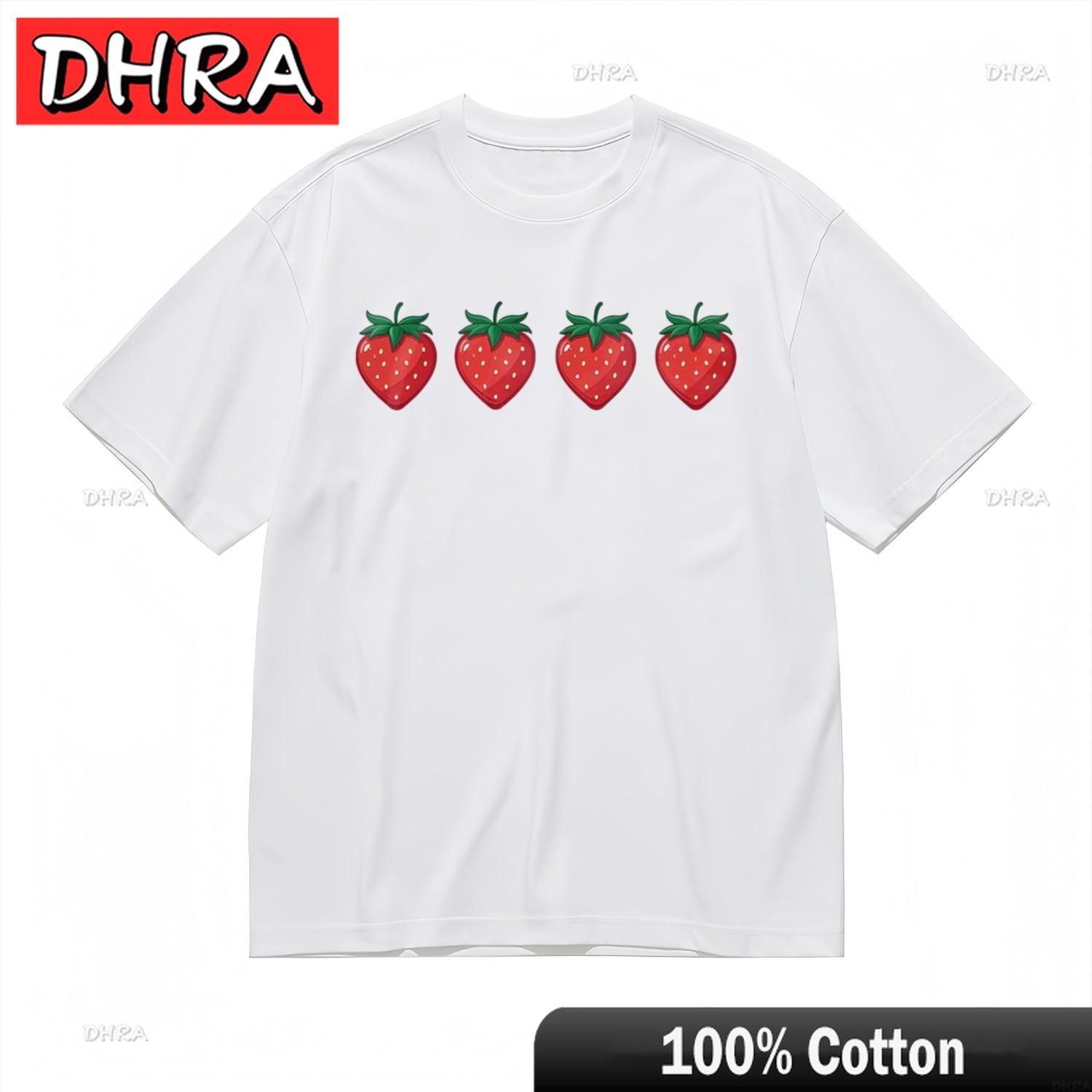 

Womens Fashion Comfy Breathable Classic TShirt Red Fruit Printed Design Tee TShirts Shirts for Weekend Style TShirt Israel 4XL