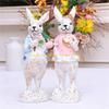92MF Creative Resins Crafts Rabbit Family Statue Cute Table Ornaments Home Decoration Accessories Birthday Gift
