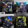 BBlue LockK Anime Cushion Cover Natural Linen Organic Fabric DoubleSided Printing Sofa Home Decor Gift Pillow Case