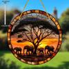 Sunset & Elephant Tree Hang Sign, Nurseries, Vintage Home Decor Wall for Bar Kitchen, Restaurant Shop Wall Decor, Farmhouse Lake Life Decor for Bedro