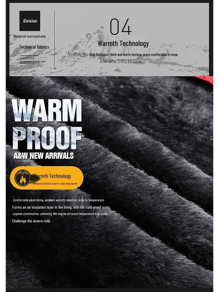 Men's 2025 Autumn/Winter Plus Size Thick Fleece-Lined Warm Cotton Jacket for Middle-Aged