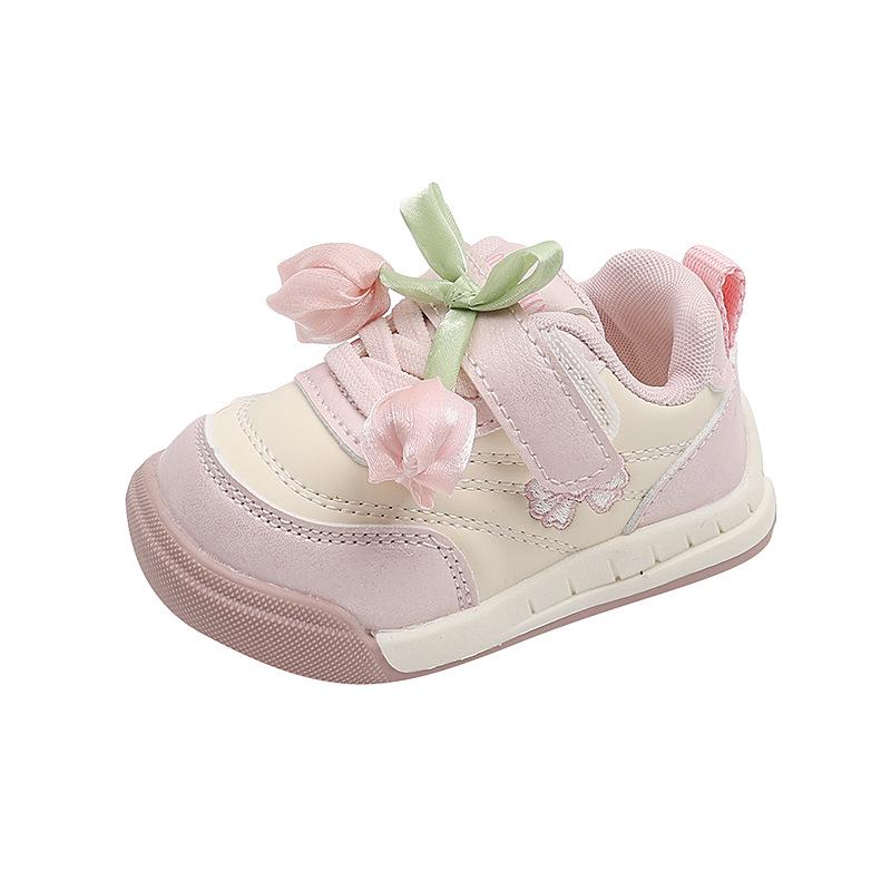 2025 Autumn Tulip Girls' Non-slip Soft Sole Canvas Shoes - Versatile & Fashionable Children's Walking Footwear
