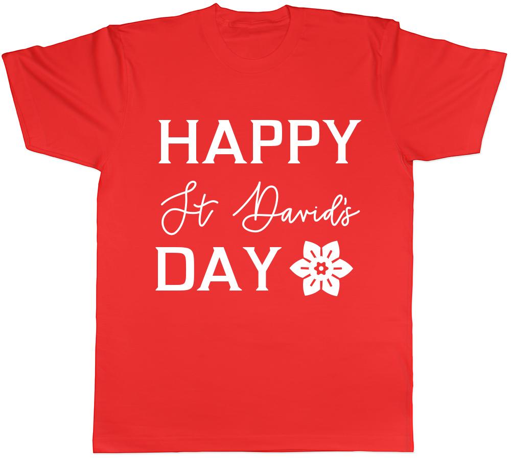 Happy St Davids Day Unisexs Unisexs Ladies TShirt Tee S