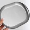 Stainless Steel Oval Shallow Plate/Basins for Home and Restaurant Portable Dinnerware Set for Outdoor Cooking Picnics