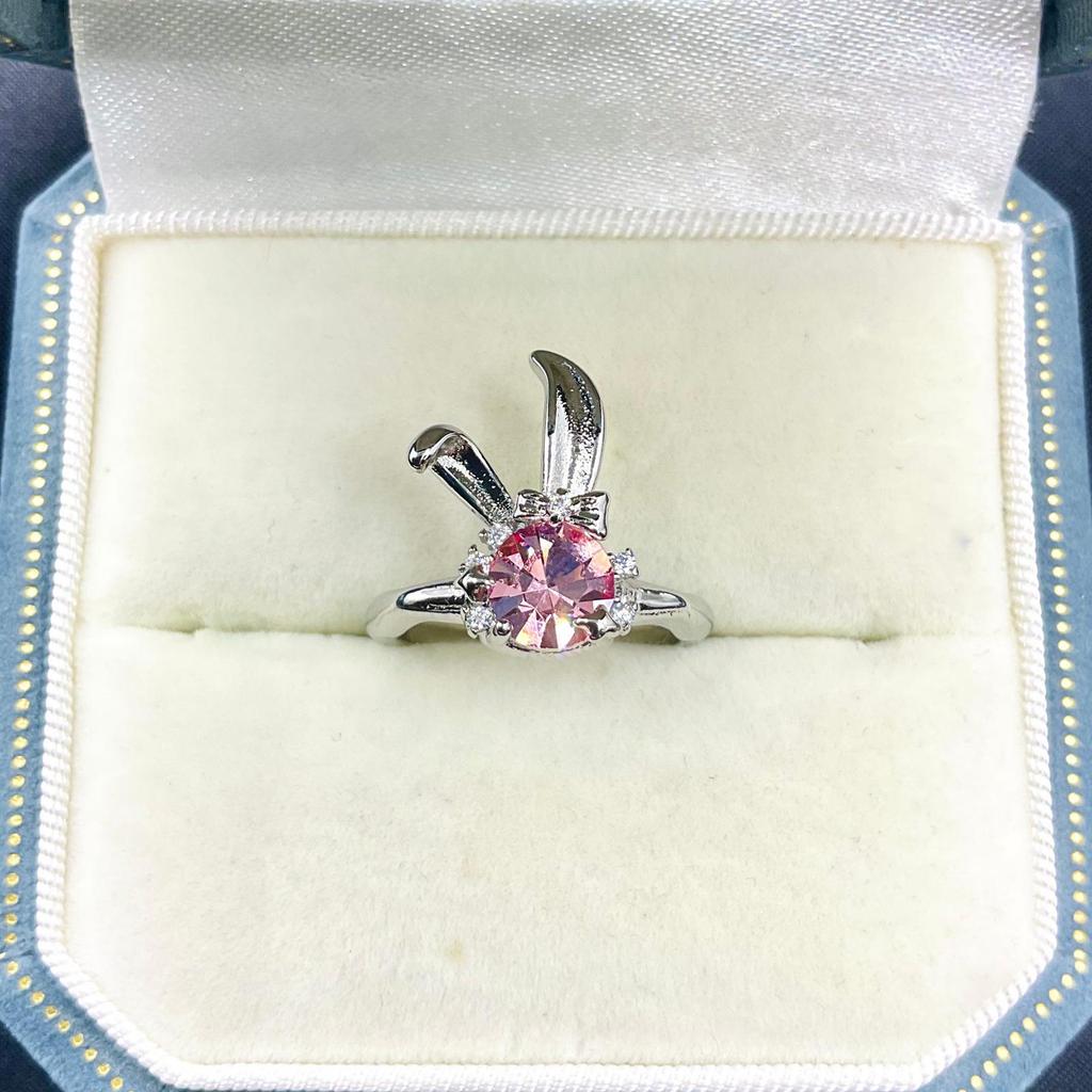 Adorable Bunny Head DIY Ring Setting for 6.2mm Round Moissanite
