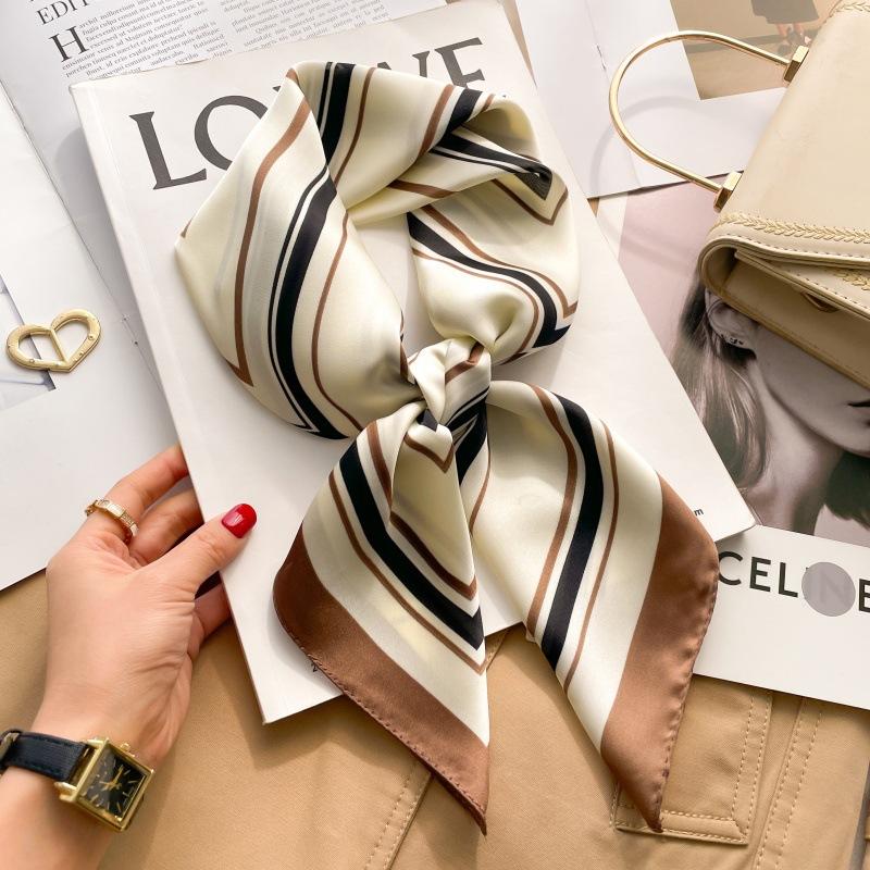 Silk scarf women's neck new scarf with coat 70 small square scarf scarf mother high-end scarf