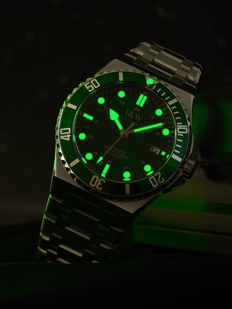 IW Luxury Brand Automatic Mechanical Sports Diving Watch Red Blue Bezel Steel Sapphire Luxury Men's Watches 300M Waterproof