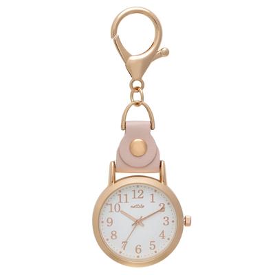 Feldarbeit Analoge Taschenuhr mit Damen-Schlüsselanhänger, Flieder, Rosa, GY069P-5