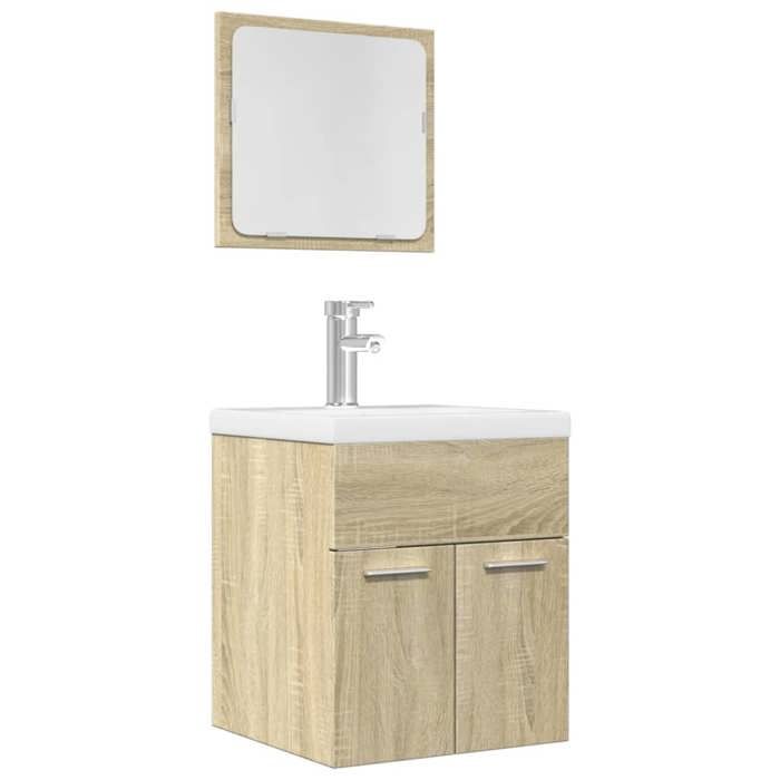 VidaXL 2-piece Bathroom Furniture Set Sonoma Oak, Bathroom Cabinet, Bath Cabinet, Vanity Unit of 856367