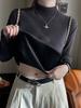 Spring semi-turtleneck bottoming shirt women's thickened integrated velvet thermal suit inner top long-sleeved T-shirt