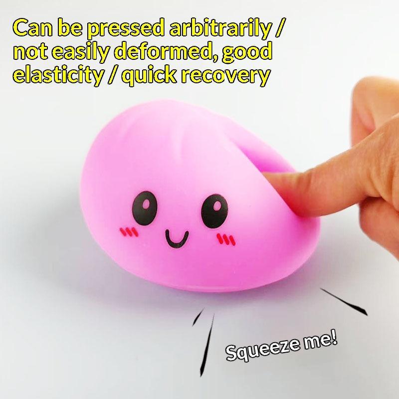 Cute Steamed Bun Squishy Toy Soft Stress Relief Squeeze Fidget Toy For Kids & Adults
