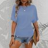 2025 Women's Casual Solid Color Waist-Cinching Short-Sleeve Round Neck T-Shirt