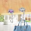 Foldable Hangbag Hook Crystal Alloy Round Shape Table Hook Desk Hanger Purse Bag Hook Holder for Hanging