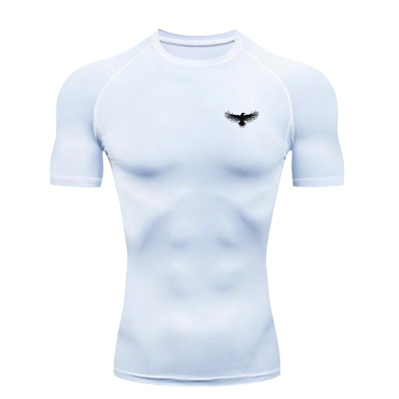 Black Eagle Men's Sports T-shirt Training Fitness Compression Workout T-Shirt Rashgard Tops Tee Quick Dry Short Sleeve T-Shirt