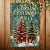Vintage Tin Sign 12x8 Inch Aluminum Wall Art Holiday Tree Decor for Home