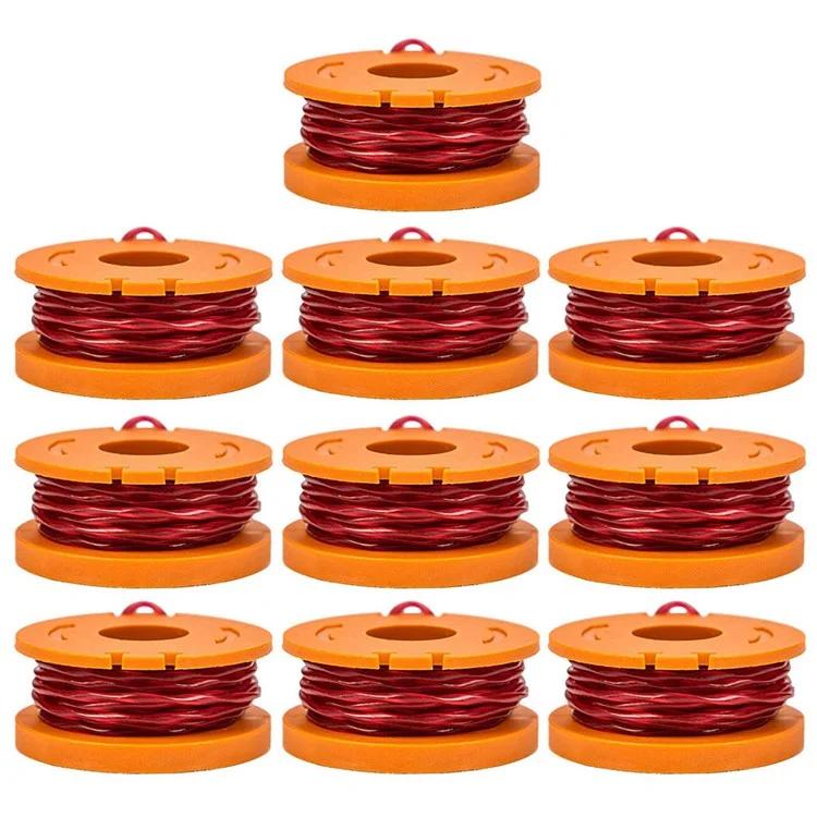 

10 Pieces Nylon Trimmer Lines Replacement Spools for Worx Lawn Mower Accessories